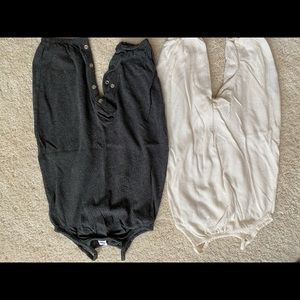 Old navy toddler rompers. Light cream almost white & dark grey. 6-12 months